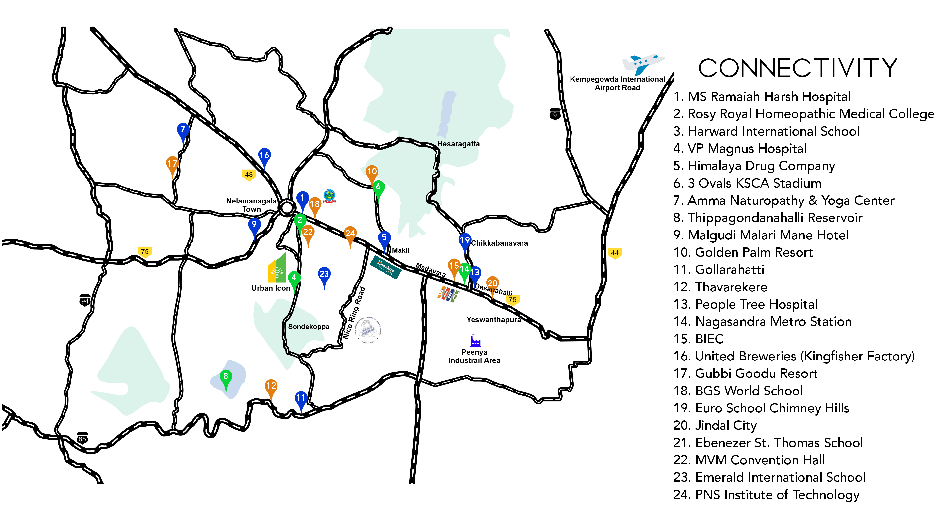 Urban icon location map